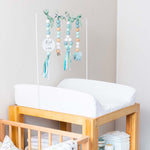 Ruby Melon Baby Sensory Developmental Dingle Dangle Mobile Toy Set with Botanical Leaf Theme with White and Dusty Green colours