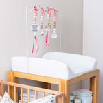 Ruby Melon Baby Sensory Developmental Dingle Dangle Mobile Toy Set with Forest Theme with White, Beige, and Dusty Pink colours