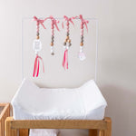 Ruby Melon Baby Sensory Developmental Dingle Dangle Mobile Toy Set with Forest Theme with White, Beige, and Dusty Pink colours