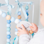 Ruby Melon Baby Sensory Developmental Dingle Dangle Mobile Toy Set with Leopard Theme in White, and Dusty Blues