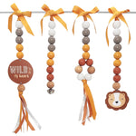 Ruby Melon Baby Sensory Developmental Dingle Dangle Mobile Toy Set with Lion Theme in White, Beige, Mustard, and Terracotta colours