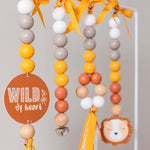 Ruby Melon Baby Sensory Developmental Dingle Dangle Mobile Toy Set with Lion Theme in White, Beige, Mustard, and Terracotta colours
