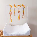 Ruby Melon Baby Sensory Developmental Dingle Dangle Mobile Toy Set with Lion Theme in White, Beige, Mustard, and Terracotta colours