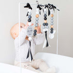 Ruby Melon Baby Sensory Developmental Dingle Dangle Mobile Toy Set with Rabbit Theme in Grey, White and Blacks