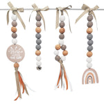 Ruby Melon Baby Sensory Developmental Dingle Dangle Mobile Toy Set with Rainbow Theme in Beige, Grey and White