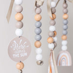 Ruby Melon Baby Sensory Developmental Dingle Dangle Mobile Toy Set with Rainbow Theme in Beige, Grey and White