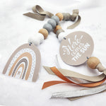 Ruby Melon Baby Sensory Developmental Dingle Dangle Mobile Toy Set with Rainbow Theme in Beige, Grey and White