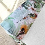 Ruby Melon Cover for Baby Change Mat with leaf, flower and bird pattern