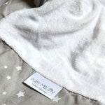 Ruby Melon Cover for Baby Change Mat with white stars on grey