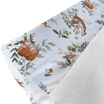 Ruby Melon Cover for Baby Change Mat in woodland theme with subtle brown and green colours