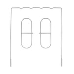 A collapsible white mobile frame made of steel with rubber coating, designed for infant play.