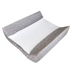 Ruby Melon Baby Change Mat Cover with white stars on grey