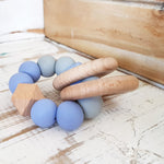 Rattle Ring Teether - Blue & Grey