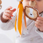 Ruby Melon Baby Sensory Developmental Dingle Dangle Mobile Toy Set with Lion Theme in White, Beige, Mustard, and Terracotta colours
