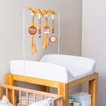 Ruby Melon Baby Sensory Developmental Dingle Dangle Mobile Toy Set with Lion Theme in White, Beige, Mustard, and Terracotta colours